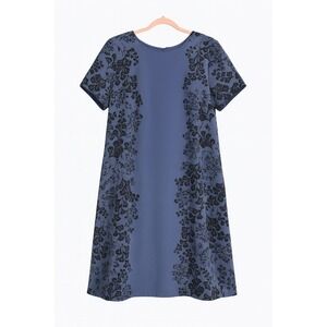 Boden Blue Dress with Black Floral Design – Size 16R – EUC